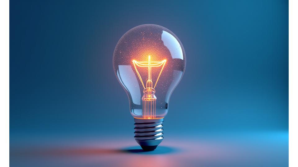 Abstract lightbulb with gears and digital elements, symbolizing innovation and intellectual property protection.